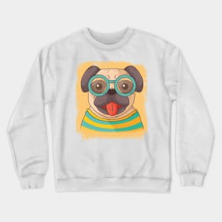 Cute dog wearing glasses Crewneck Sweatshirt